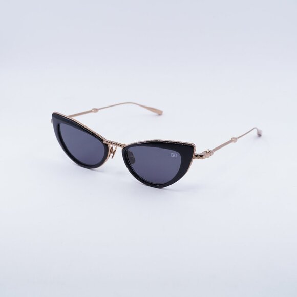 Valentino VIII VLS-102A Sunglasses Black/Rose Gold Cat Eye Frame, Grey Lenses main image 8